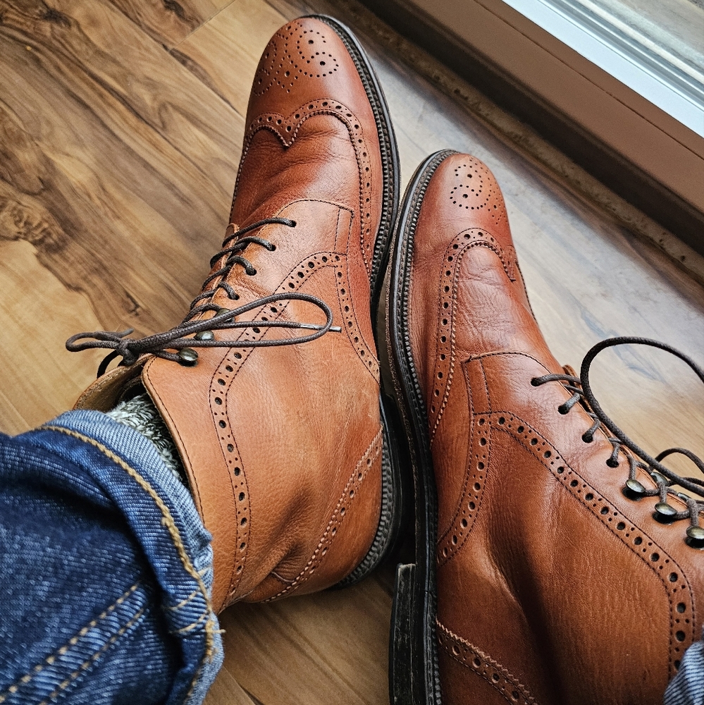 Taft brown wingtip dress boots size 12